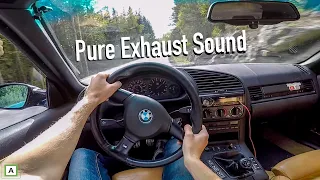 RAW POV EXHAUST SOUND! BMW E36 325i Racing the Road