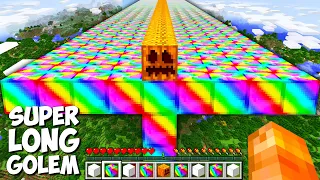 What if you SPAWN SUPER LONG RAINBOW GOLEM OF 1000 BLOCKS in Minecraft ? LONGEST RAINBOW IRON GOLEM!