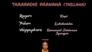 Thaaradhi Paanana Thillana -Kapi -LakshmIsha - R S Iyengar - Deity : Venkatesa (Learn with Notation)