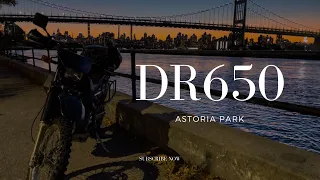 RIDING THE DR650 TO ASTORIA PARK | NYC AT NIGHT