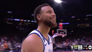 CURRY GETS JINXED BY ANNOUNCER & CANT STOP LAUGHING