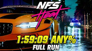 NFS Heat Speedrun 1:59:09 Any% No DLC Hard Difficulty  [NEW World Record]