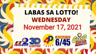 Labas sa Lotto Wednesday ( November 17, 2021 ) EZ2 | 2D | 3D | 4D | 6/45 | 6/55 | LOTTO | PCSO