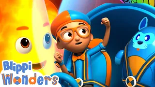 Blippi Learns About a Volcano | Blippi Wonders | Fun Cartoons For Kids | Moonbug Our Green Earth