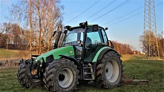 Deutz-Fahr 105 Agrotron beim Wiesen abschleppen!