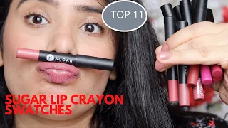 TOP 11 SUGAR MATTE AS HELL LIP CRAYON SWATCHES |DRSMILEUP|