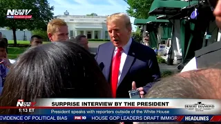 SURPRISE: President Trump Surprises Reporters With Interview Outside White House