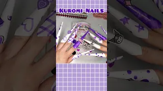 Paper NAILS 💜 Kuromi 💜 #sanrio #Paperdiy #craft #kuromi #papernails #tutorial