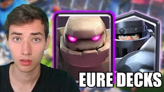 Ich muss EURE DECKS spielen! 😮 | Golem Megaritter | Clash Royale deutsch