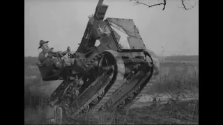 Experimental 75mm Self-Propelled Gun based on a Holt 2½-ton tractor during trials in 1918