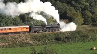 63395 in trouble as it starts the climb through the Esk Valley. NYMR 2015 09 27