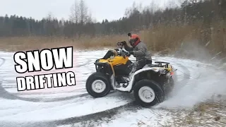 Quad Bike Snow Drifting