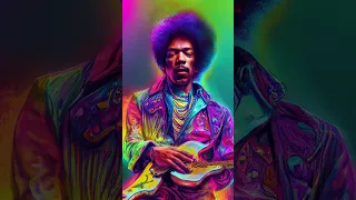 Jimi Hendrix playing a psychedelic guitar