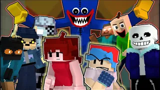 "Playtime" but Everyone Sings it - Poppy Playtime x Friday Night Funkin Minecraft Animation (FNF)