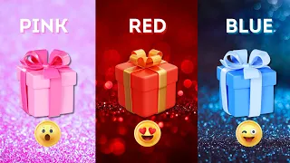 Choose Your Gift 🎁💝✨️! || 3 gift box challenge ||  Pink, Red or Blue