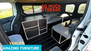 FULL CAMPER CONVERSION - Installing ultimate Camper Van Furniture | Maximum STORAGE