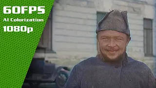 Russia - Faces (1914-1918) - [60fps Restored HD Video | AI Colorization] - Old Videos In Color
