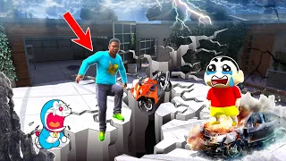 GTA 5 | Doraemon & Franklin Survived Earthquake & Lost His House With Shinchan In GTA 5