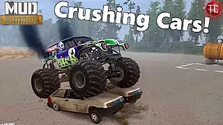 SpinTires MudRunner: CAR CRUSHING!! And What Happens When You LAUNCH a Car?