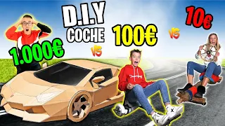 ¡QUIEN PUEDA CONSTRUIR EL MEJOR COCHE DIY 10€ vs 100€ vs 1000€ EUROS GANA!