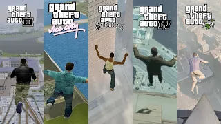 Comparison of JUMPING LOGIC From the Highest Building in GTA Games (2001-2020)