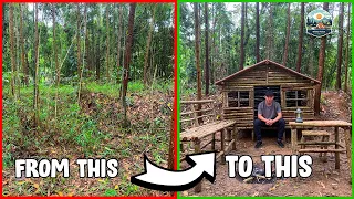 START TO FINISH: The process of building a wooden house in the forest within 4 days.