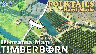 HARD MODE on the SMALLEST MAP with the Folktails - Can we DO IT? - Timberborn Diorama Let's Play EP1