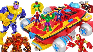 Marvel Avengers 4-in-1 Helicarrier Hulk and War Machine! Go! | DuDuPopTOY