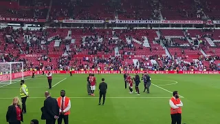 Man United players spending time with their families at Old Trafford for the final home game