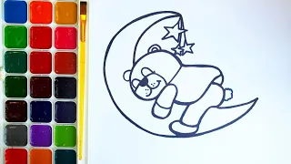 We draw and paint together. Easy drawing for children. Drawing and coloring. Drawing lessons