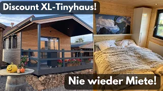 Discount Tiny House 2023: Baugenehmigung oft problemlos. 1 ZKB. 1 Tag Aufbau. 2 Pers. Holzhaus.