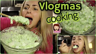 I tried to make the viral WATERGATE SALAD.. Christmas cooking? *Vlogmas day 22*