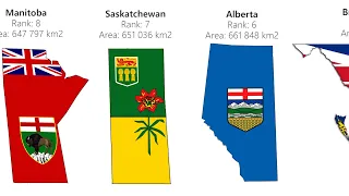 Canadian provinces and terriotries size comparison