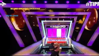 Tipping Point - The first contestant to win £20,000 on the Double Counter