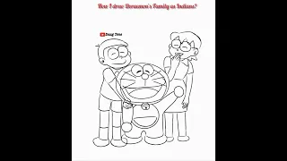 How I Drew Doraemon's Family as Indians // Digital art // Transformation // Daag Tene
