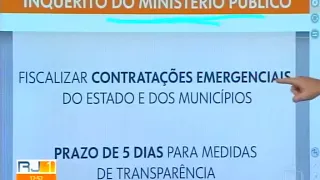 RJTV 1ª edição (TV Globo): MPRJ cobra transparência nos gastos ao enfrentamento da Covid-19