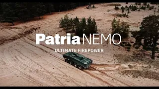 Two vehicle Patria NEMO platoon in action, Lohtaja Firing Range