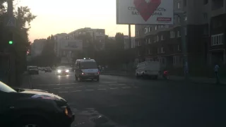 Gazelle ambulance responding  with green lights