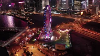 Central Observation Wheel at Night｜中環摩天輪｜4K Hong Kong Drone｜香港航拍 | DJI Mavic 2 Pro