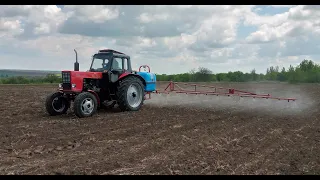 Вносим грунтовий гербицид по соняшнику МТЗ-82