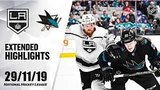 Los Angeles Kings vs San Jose Sharks  | Nov.29, 2019 | Game Highlights