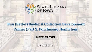 Buy (Better) Books: A Collection Development Primer (Part 2: Purchasing Nonfiction)