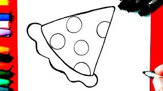 COMO DIBUJAR una PIZZA Fácil Fácil