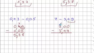 Odejmowanie ułamków dziesiętnych - Matematyka Szkoła Podstawowa i Gimnazjum