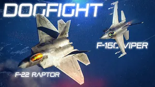 F-16C Viper Vs F-22 Raptor DOGFIGHT | Digital Combat Simulator | DCS |