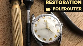 RESTORATION OF A 1959 UNIVERSAL GENEVE POLEROUTER MICROTOR- Caliber 215 service