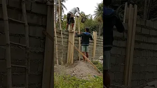 Fencing wall post concreting#construction #craftsmanship #hardworking #builder