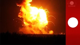 Close-up footage: NASA Antares rocket explodes seconds after takeoff