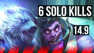 VOLIBEAR vs DR. MUNDO (TOP) | 6 solo kills | KR Diamond | 14.9