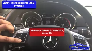 2014 Mercedes ML 350  Oil Light Reset / Service Light Reset